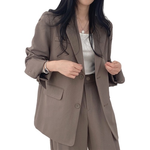 Women's Khaki Suit Jacket Spring and Autumn Season Small Western Style Set Lady's Elegant Top Commuting Splicing Design