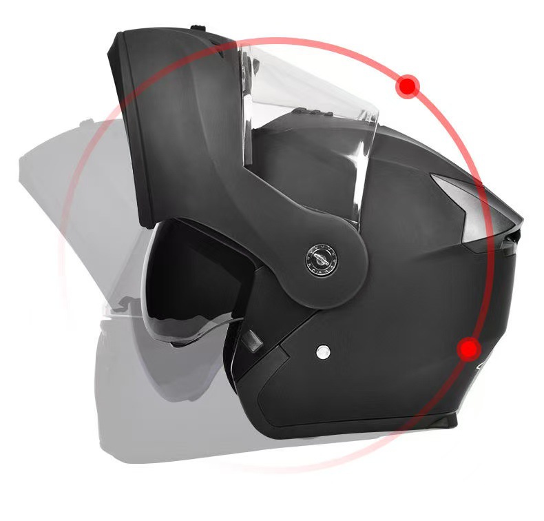Cross-Border Exclusive Tail Light Full-Face Helmet for Men, Motorcycle Helmet with Dual Visors, Women's Electric Vehicle Open-Face Helmet, Motorcycle Safety Helmet