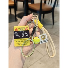 私のテニスラケットペンダントを動かさないでください、競技記念品、ギフト、ギフトアイデア、学生男性と女性の賞品キーホルダー