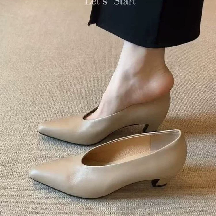 Это красиво ~ Туфли на высоком каблуке женские дикие легкие туфли ретро минималистские туфли на толстом каблуке
