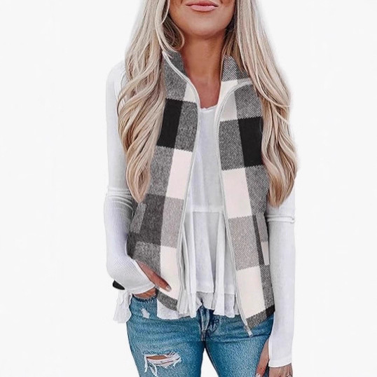 European and American Cross-Border Amazon Aliexpress New Sleeveless Tops Vest Jacket Zipper Collar Jacket with Flap Pocket Pants Shirt