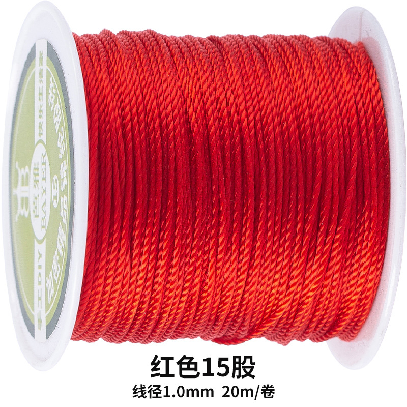 China nudo especial de cuerda roja hecha a mano DIY cuerda roja cadena cuerda trenzada anillo pulsera collar cuerda roja línea 5