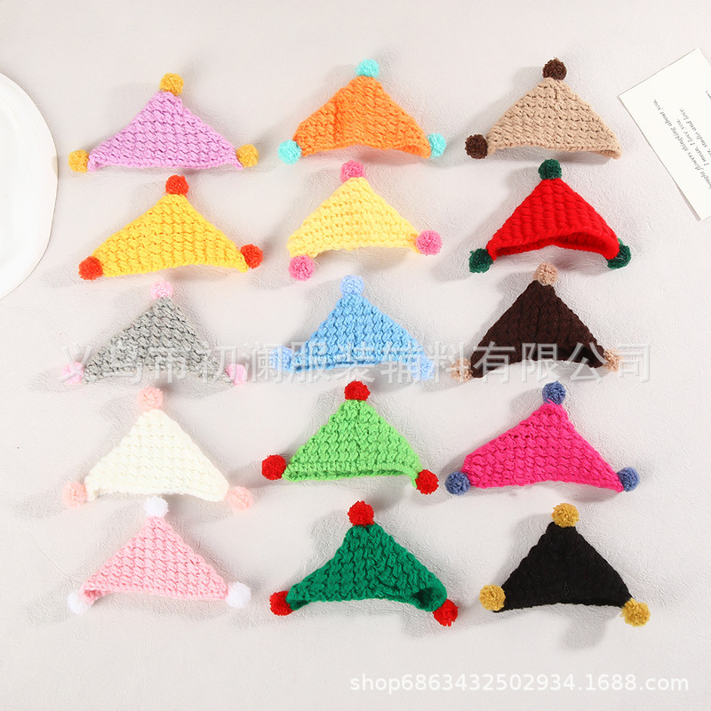 Bean Pod Doll Mini Knitted Triangle Hat DIY Toy Doll Triangle Hat Cute Fresh Hat Accessories Wholesale Bean Pod Doll Mini Knitted Triangle Hat DIY Toy Doll Triangle Hat Cute Fresh Hat Accessories Wholesale