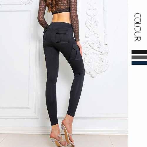Women's export-oriented high-waisted, slimming peach and chrysanthemum denim jeans with butt-lifting pockets, sporty outerwear and casual pants