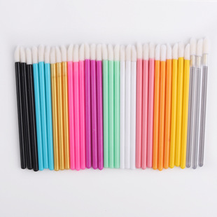 Disposable Solid Rod Lip Brush Multicolor Choice Convenient Mini Flocking Lip Brush Stick Lipstick Cosmetic Brush Wholesale