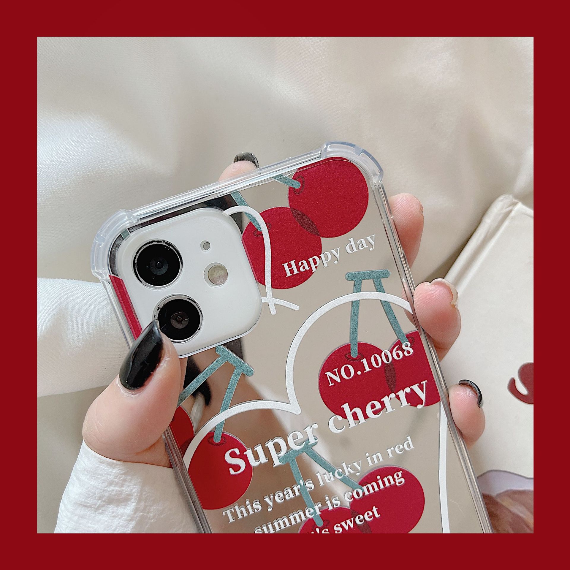 40g Weight Huawei, Xiaomi, iPhone Applicable Brands Phone Cases Classification tpu Material Cherry Pattern Sweet, Simple Style Style Painted Craft Tpu Cherry Painted Sweet Simple Style Phone Cases Phone Accessories 无