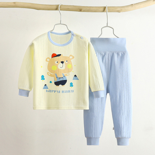 Children's underwear set pure cotton baby high waist autumn baby belly protection autumn clothes autumn trousers pure cotton boys and children's clothing wholesale