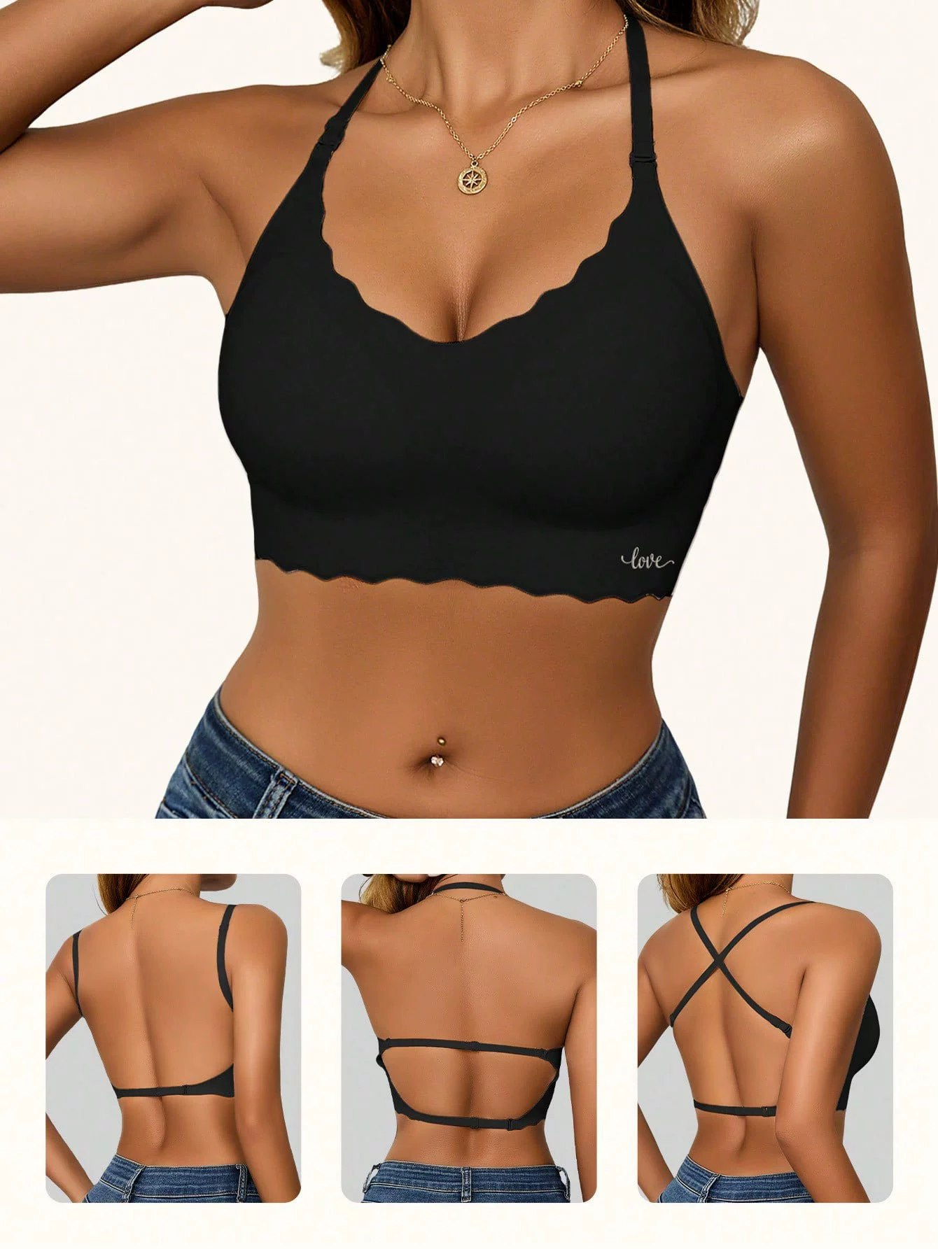 إUnderwear, push up bra, top with cups, European style, backless, beautiful back