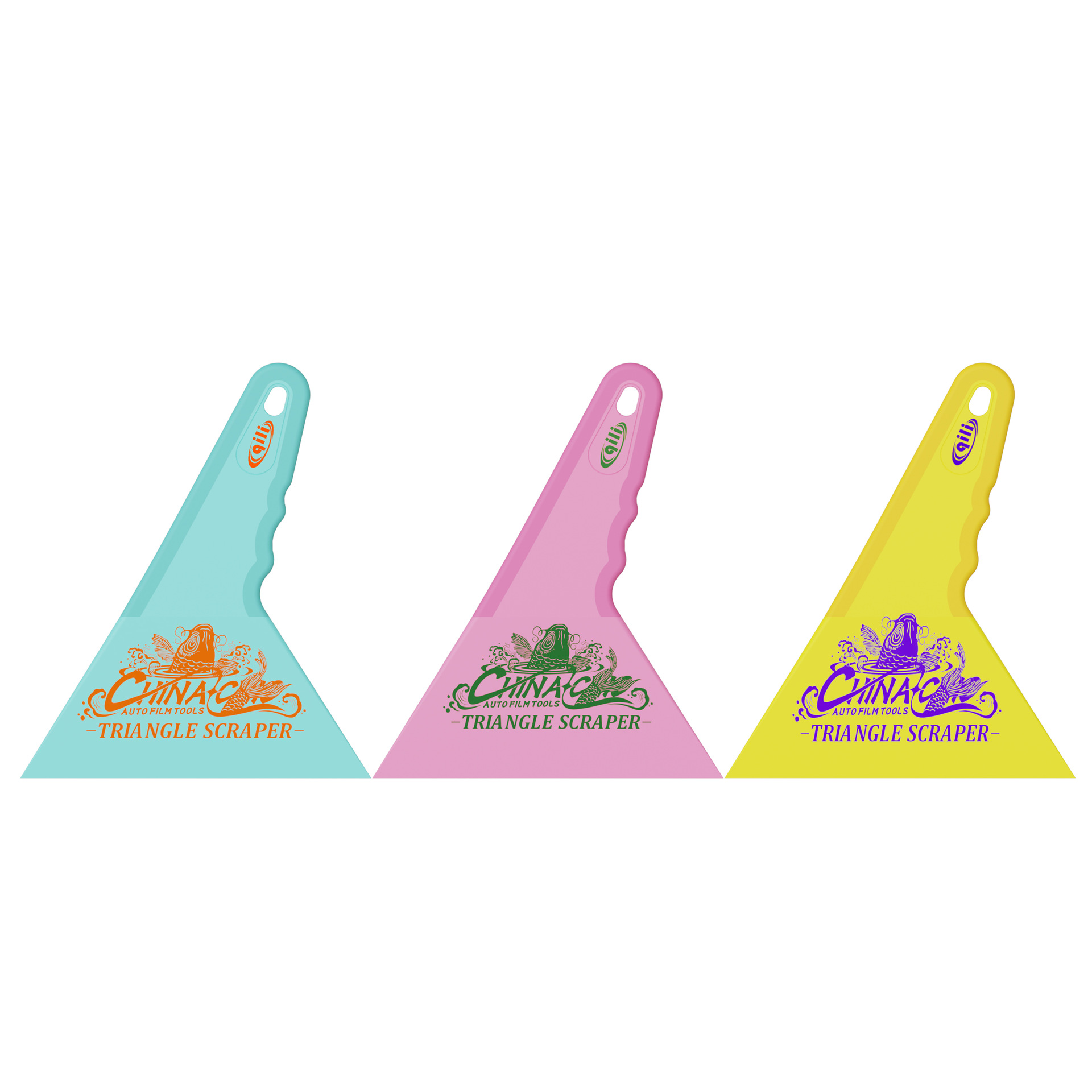 Qili herramienta de película para automóvil raspador triangular resistente a altas temperaturas raspador de película recupida de goma de dos colores, película de ventana, raspador duro triangular pequeño image 6