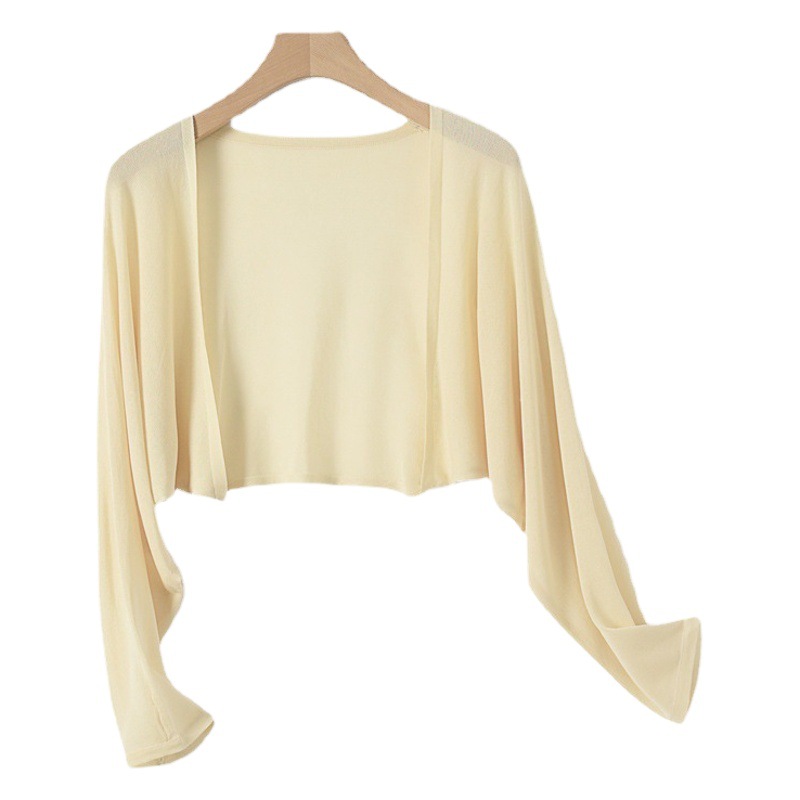 Blusa blanca de seda de hielo de verano más el tamaño superior exterior camisa de protección solar abrigo Delgado ropa de protección solar camisa de aire acondicionado cardigan de verano para mujer