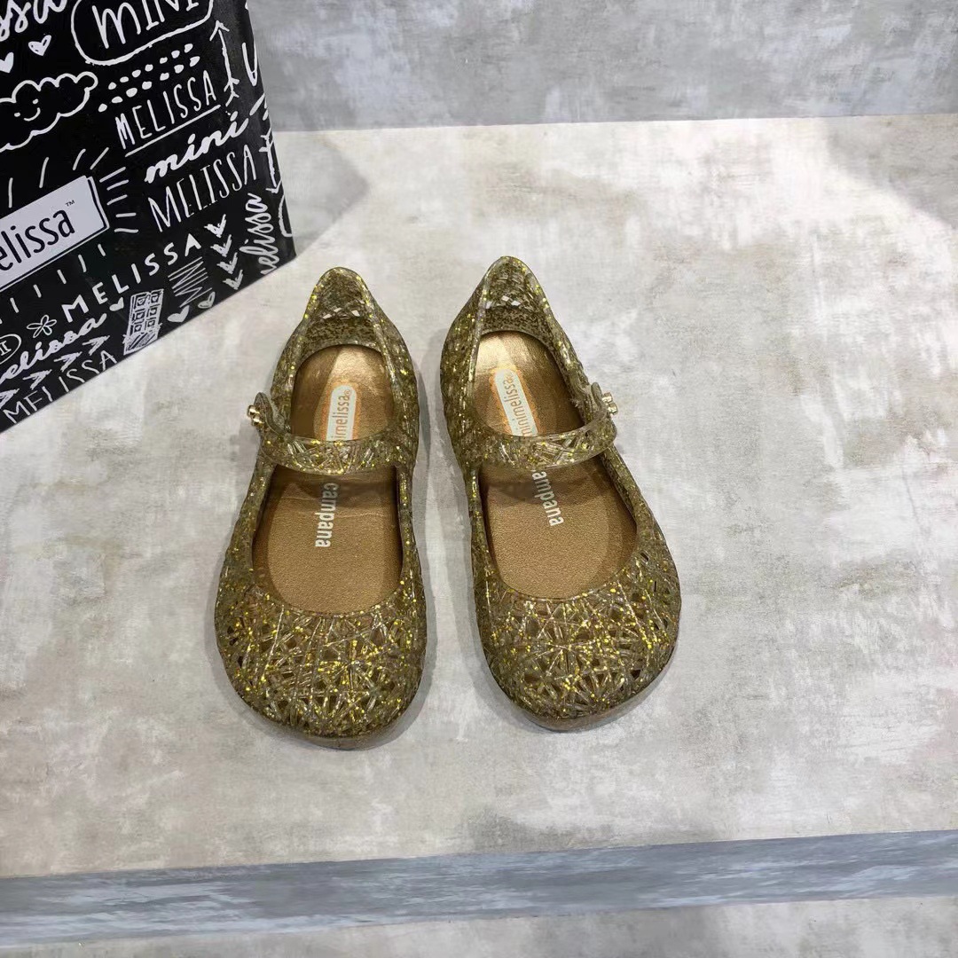 Scarpe da principessa Melissa brasiliane Sandali da ragazza in gelatina con fondo morbido e profumato, fiocco per bambini, nido d'uccello, estivi_voghion.com