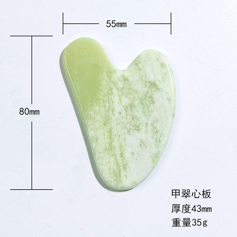Jade face massager set, double‑head rolling roller and gua sha scraper, cosmetic kit