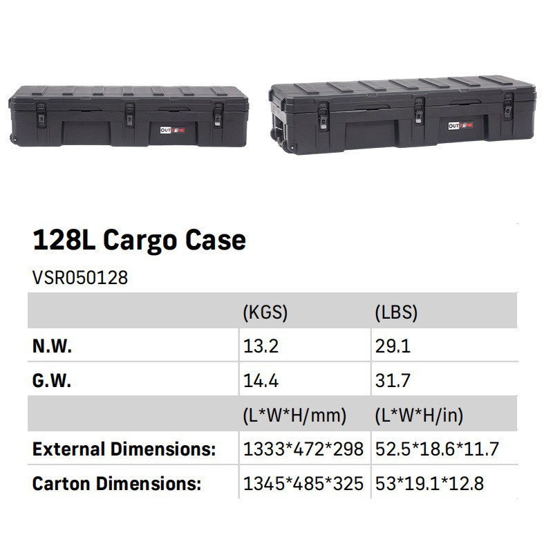 V5-128L Off-Road Storage Box Equipment Box Dustproof Tool Box Thickened Portable Outdoor Waterproof Tool Box