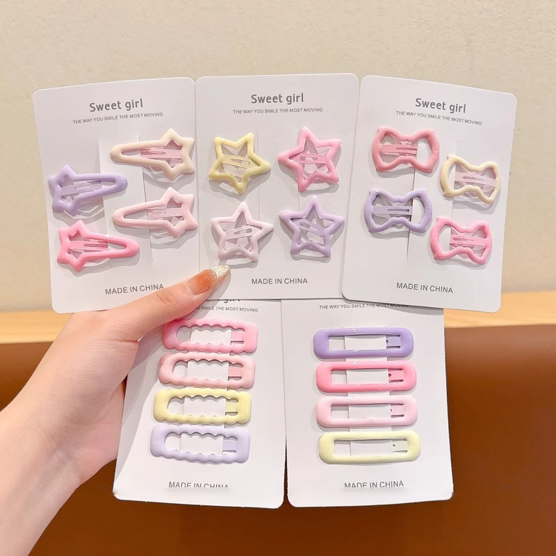 Color caramelo, simple y de moda, estrella del amor, pinza para el cabello dulce, personalidad de niña, pinza lateral, pinza para el cabello rota, accesorios para el cabello para niños