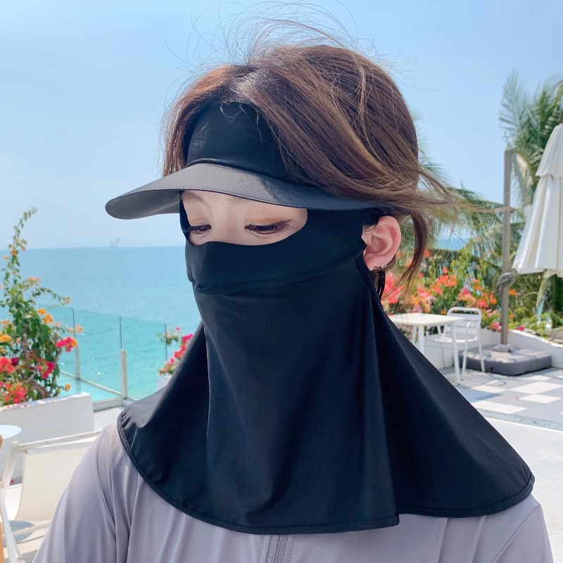 Máscara facial de protección solar, máscara facial completa, protección UV integrada, máscara facial transpirable para exteriores, ala ancha.