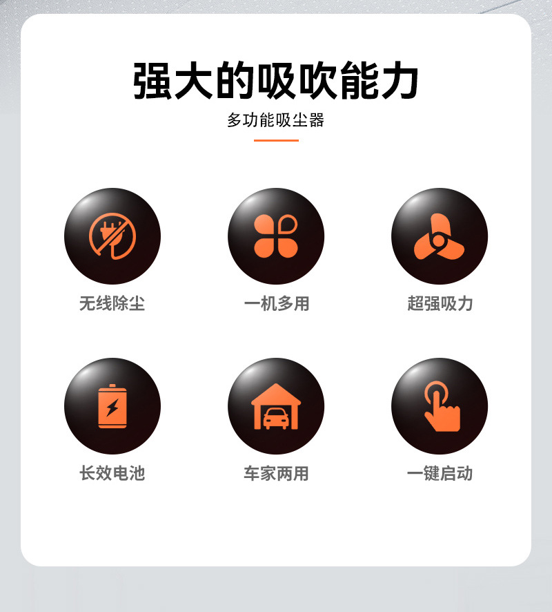 Factory direct cross-border multifunctional car vacuum cleaner wireless charging handheld portable car household vacuum cleaner