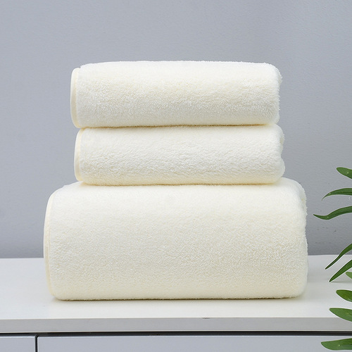 Brother Yang's same style towel and bath towel three-piece set, coral velvet set, softer than pure cotton, absorbent and thickened by 2 wool