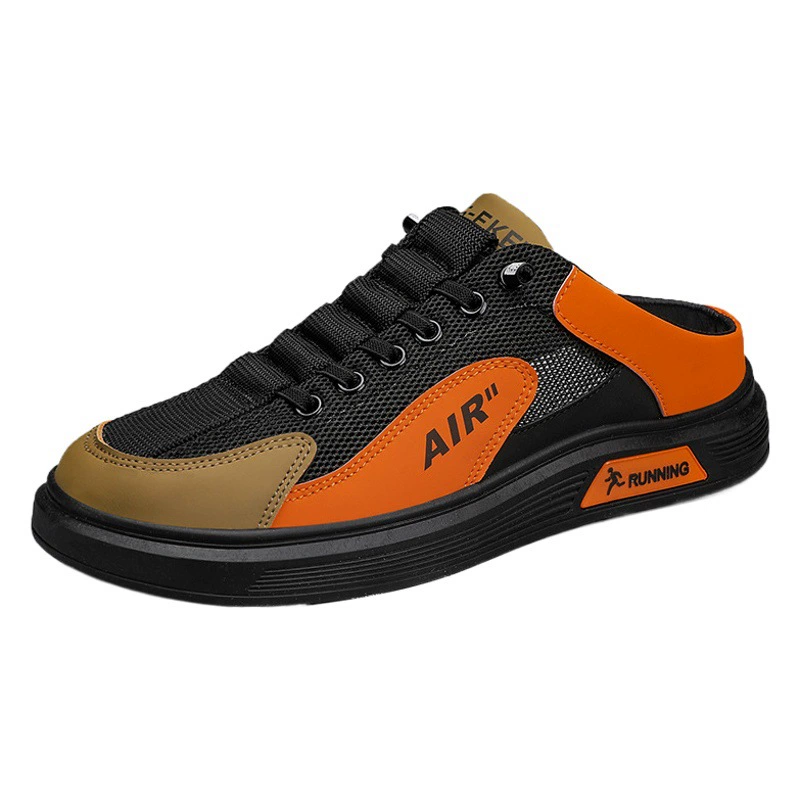 Сетчатая полубуксировка обувь мужская летняя мужская обувь 2024 новый ленивый один педаль тапочки студенческая повседневная модная обувь мужская модель