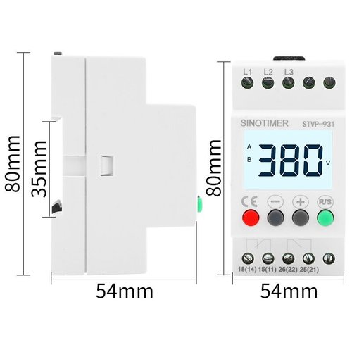 380V AC Voltage LCD Three-Phase Over/Under Voltage Phase Sequence Protector for Air Conditioner, Elevator, and Motor Phase Failure and Wrong Phase