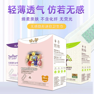 Mini Sanitary Napkins Before and After Menstruation Sanitary Napkins Concealed Breathable Silk Thin Aunt's Non-fragrant 12-piece Pad
