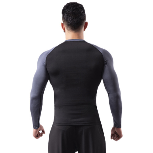 Cross-border fitness clothing men's high elasticity breathable sweat-proof PRO tight basketball training running sport quick-drying t-shirt