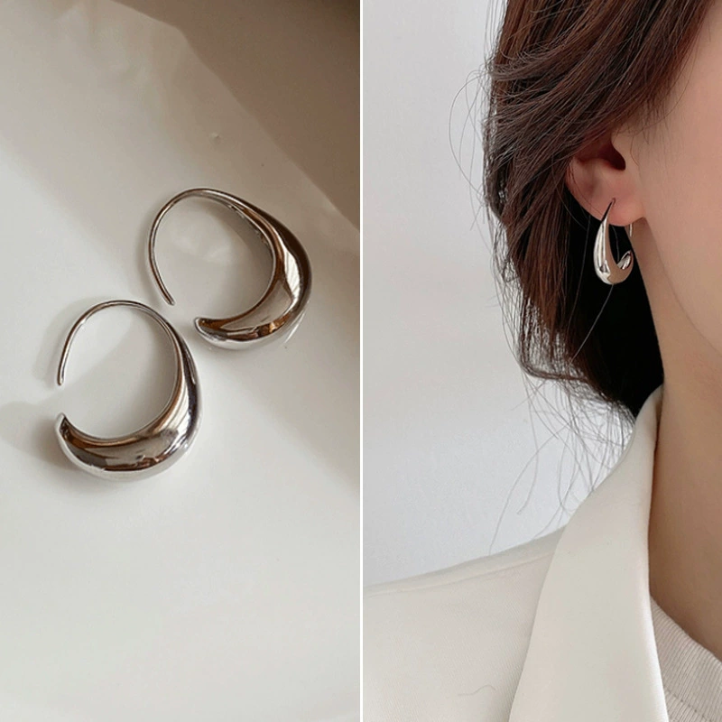 Earrings Silver 925 — Demi-season European Style, Simple Elegant Bright Design, Gold & Silver Options
