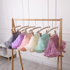 2024春季女童半身裙突突裙可愛裙子蓬蓬裙網紗裙