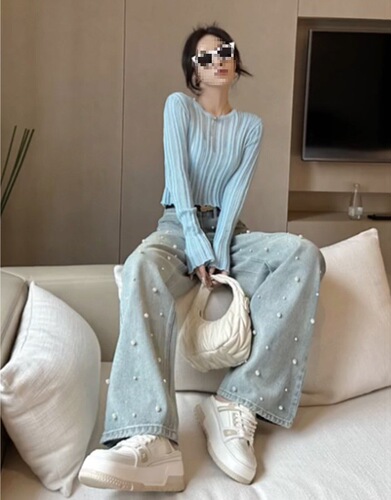 3357 Women's Spring and Summer 2025 Design Sensory Fitted Sun Protection Short Sleeve Knit Top with Hollowed-out Design