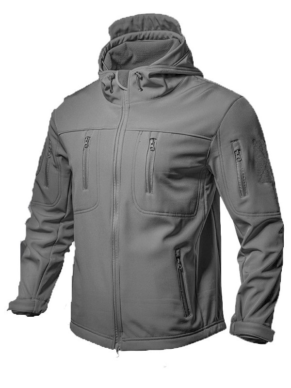 Táctica de invierno abrigo de cáscara suave al aire libre impermeable a prueba de viento con terciopelo calentador traje de montaña