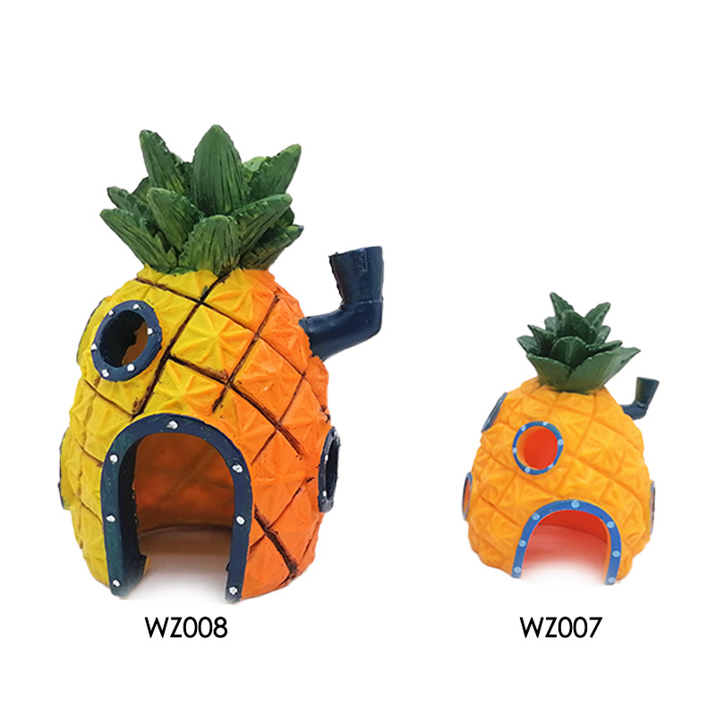 Acuario paisaje crawler caja resina rocery peces tanque decoración simulación rocalla barco piña casa pulpo casa escape