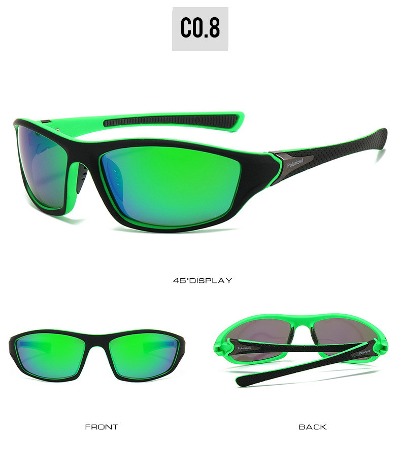 72g Weight Full Frame Glasses Structure Sunglasses Classification Tac, UV400 Protection Lens Material Biker Glasses Style Travel Occasion Color Block Pattern All Seasons Season Unisex Gender Casual Style Grey, Black Color Casual Color Block Tac UV400 Protection Biker Full Frame Men's Sunglasses 14