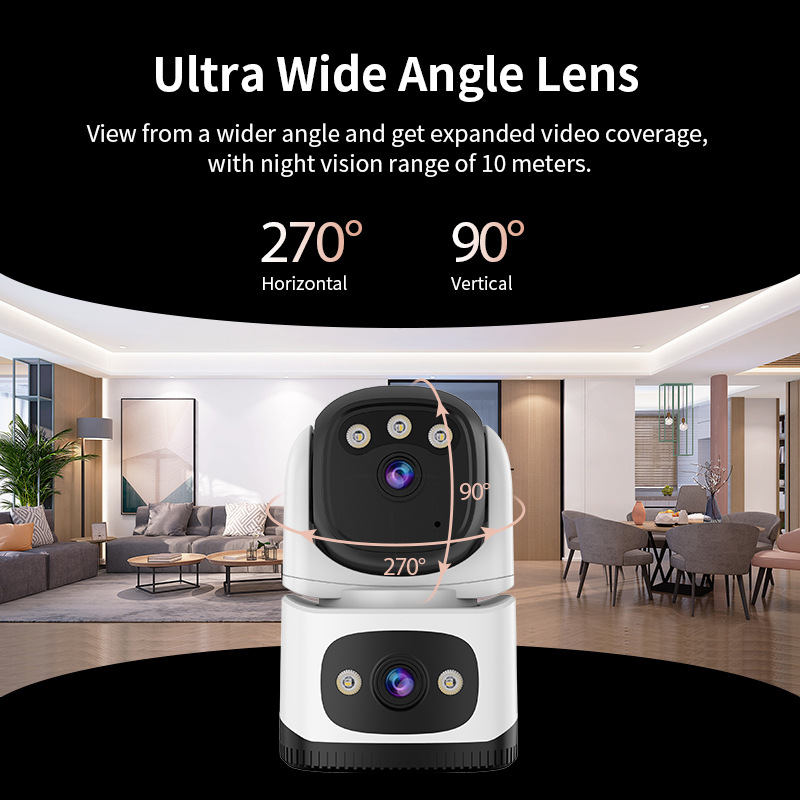 4G Hawk Mirar O-KAM Pro Monitoreo de imagen de doble lente Smart Wifi HD Cámara de visión nocturna doméstica