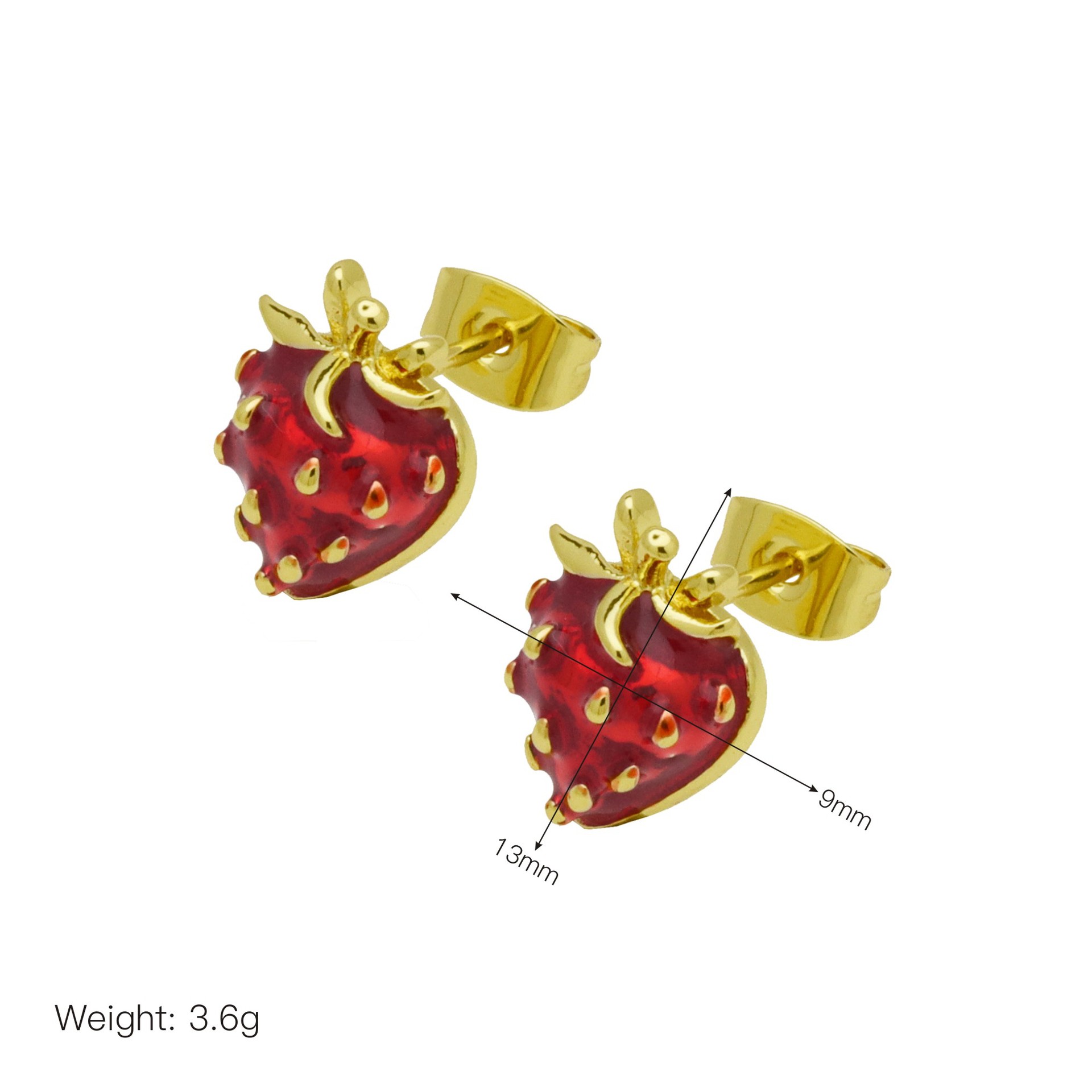 6g Weight Brass Ear Needle Material Ear Studs Classification 1 Pair Quantity Daily Occasion Copper Material Heart Shape, Strawberry, Mushroom Pattern All Seasons Season Women's Gender Enamel Design IG Style Style 1 Pair IG Style Heart Shape Strawberry Mushroom Enamel Copper Ear Studs 7