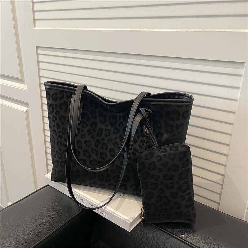 Borsa a spalla con stampa leopardata per donna, tote versatile_voghion.com