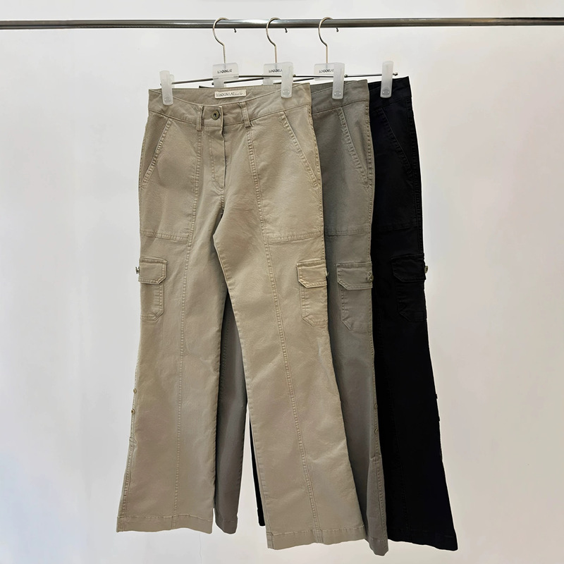 Now Available in Korea's Dongdaemun, the Same Style as the 26 Autumn Londonflat American Retro Slim-Fit Casual Low-Waist Cargo Pants for Women