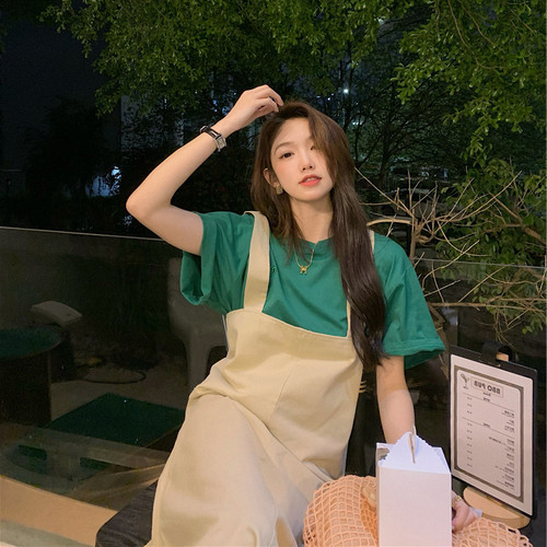 2025 Summer Embroidered Short-Sleeve T-Shirt for Women, White, New Style Simple Round Neck Loose Base Shirt for Girls, Over-the-Head Top