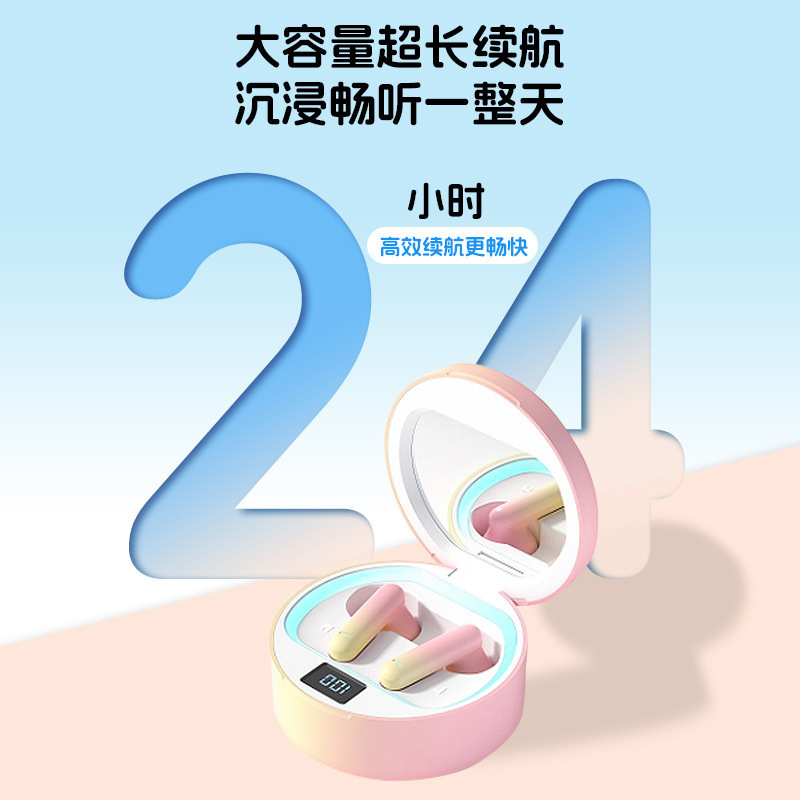 跨境2025新款TWS-K2入耳式无线耳机蓝牙5.3长续航高音质LED灯镜面|undefined
