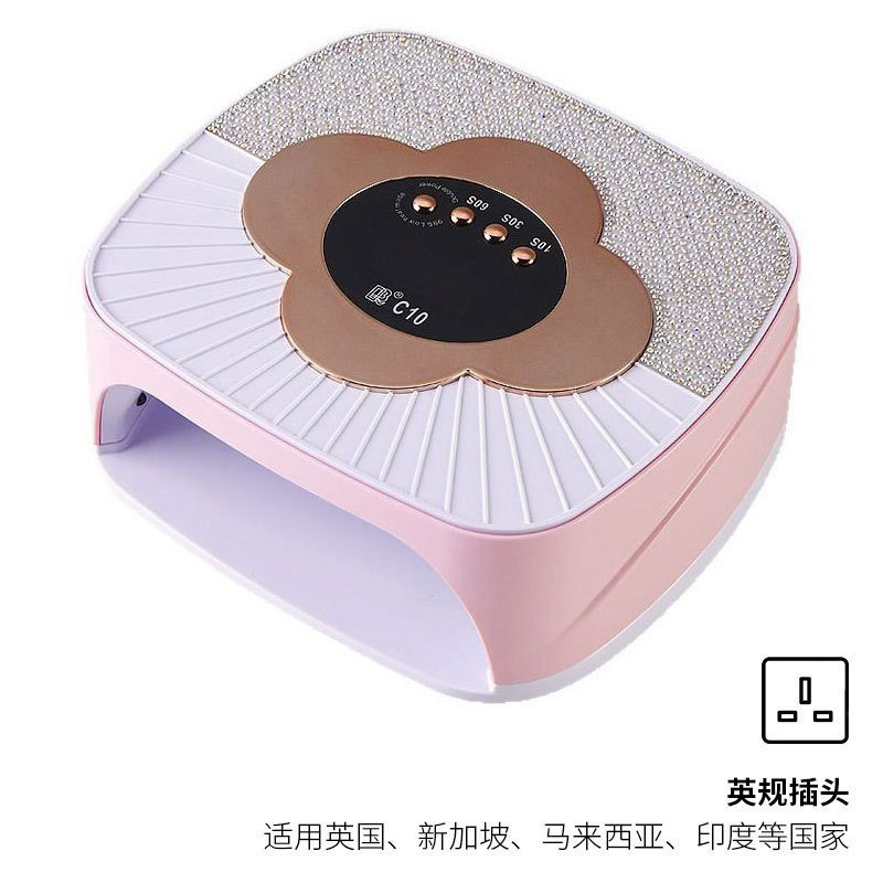 Lámpara de manicuras transfronteriza 308W alta potencia dos manos manicuras asado lámpara de secado rápido pegamento de nail lámpara de fototerapia de perforación inteligente lámpara de asado