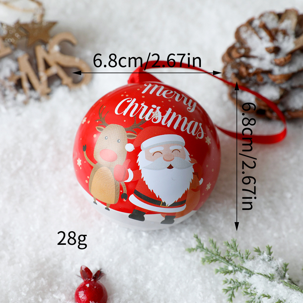 Creativa lata de dulces regalo caja de embalaje de bola Nochebuena caja de dulces de ancianos bolas de estaño decoración de Navidad