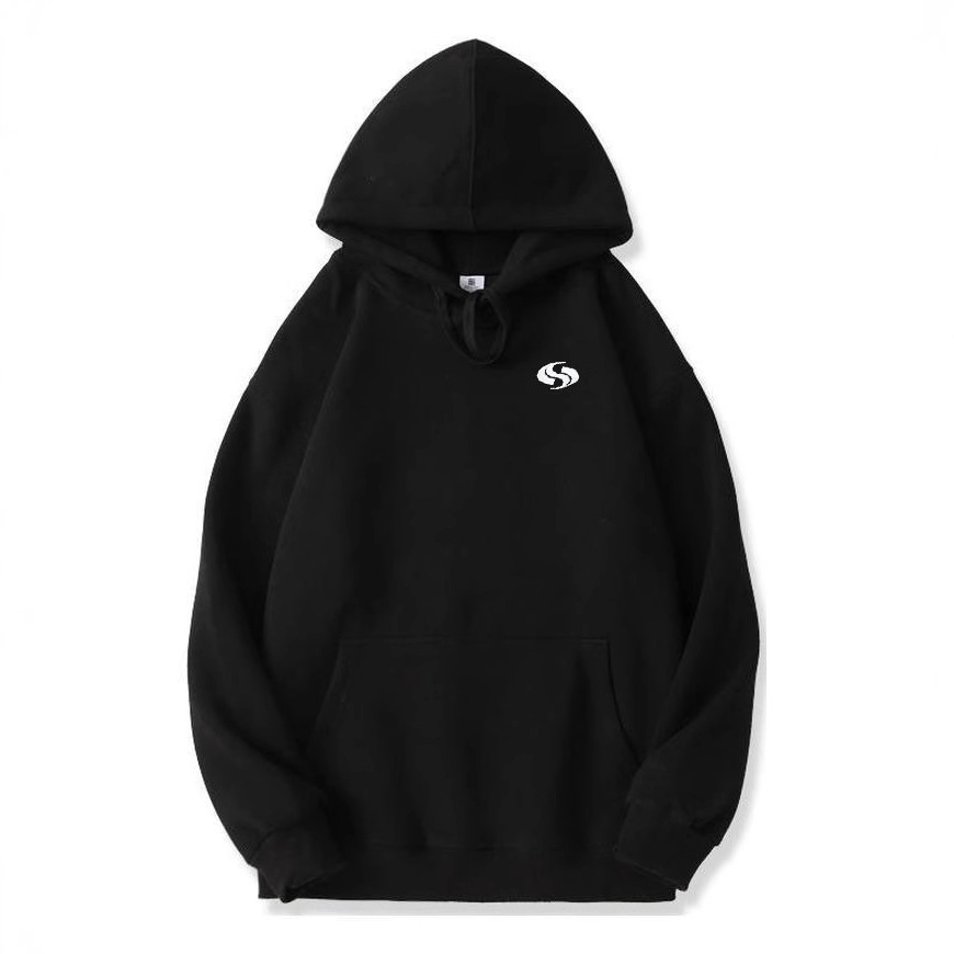 Men's Clothing 400G Silver Fox Fleece Fleece Lined Sweatshirt, Long Sleeved, Fleece Lined, Drop Shoulder, Hooded, 8S Pattern, Autumn/winter Style._voghion.com