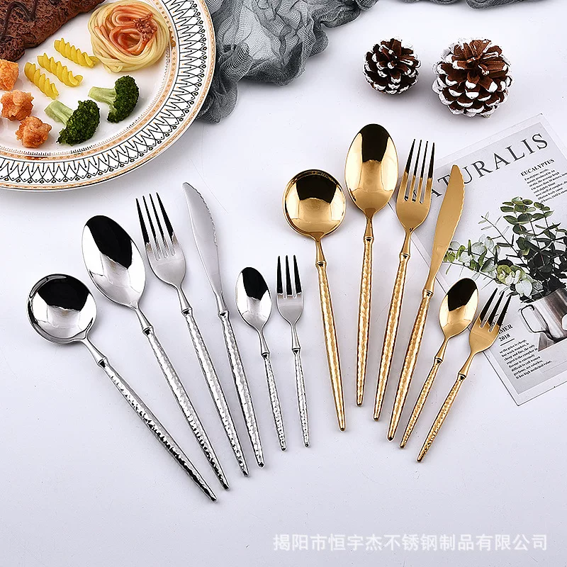 Tableware stainless steel, set for hotel, 6 pieces