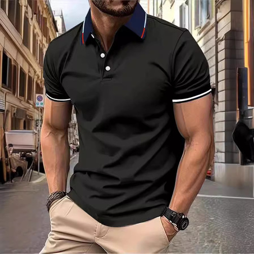 Men's Polo Shirt Summer Workwear Polo Shirt T-Shirt Collared Cultural T-Shirt