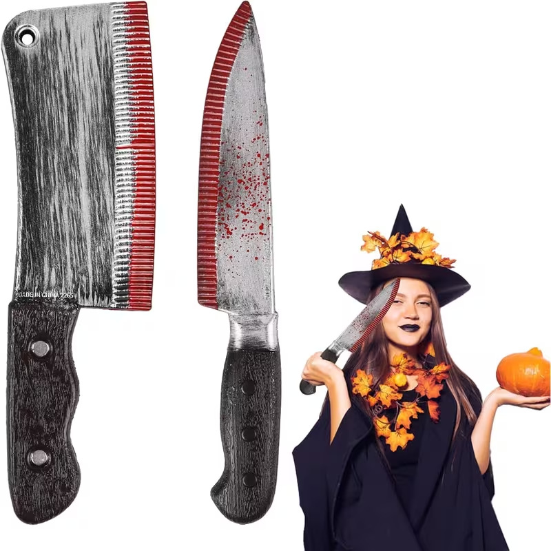 Cuchillo de Sangre de Simulación para Halloween de Plástico para Decoración y Cosplay
