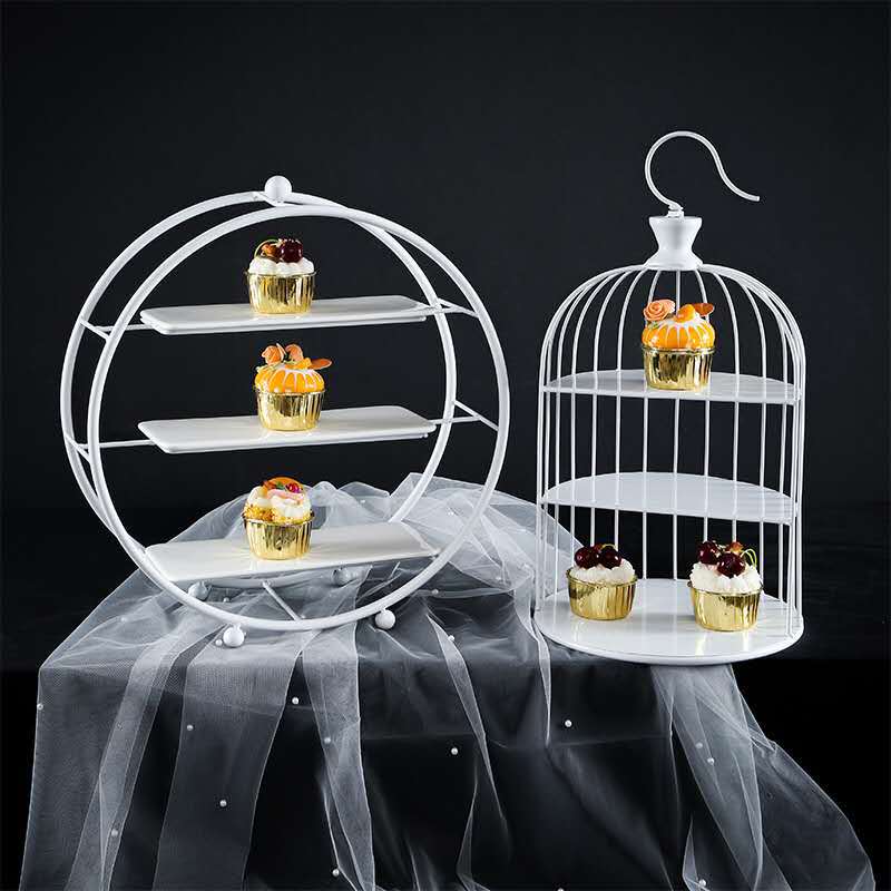 De estilo europeo pastelería bandeja de mesa de postre soporte de exhibición de hierro decoración de la torta de la boda de pie 12 unidades traje image 12