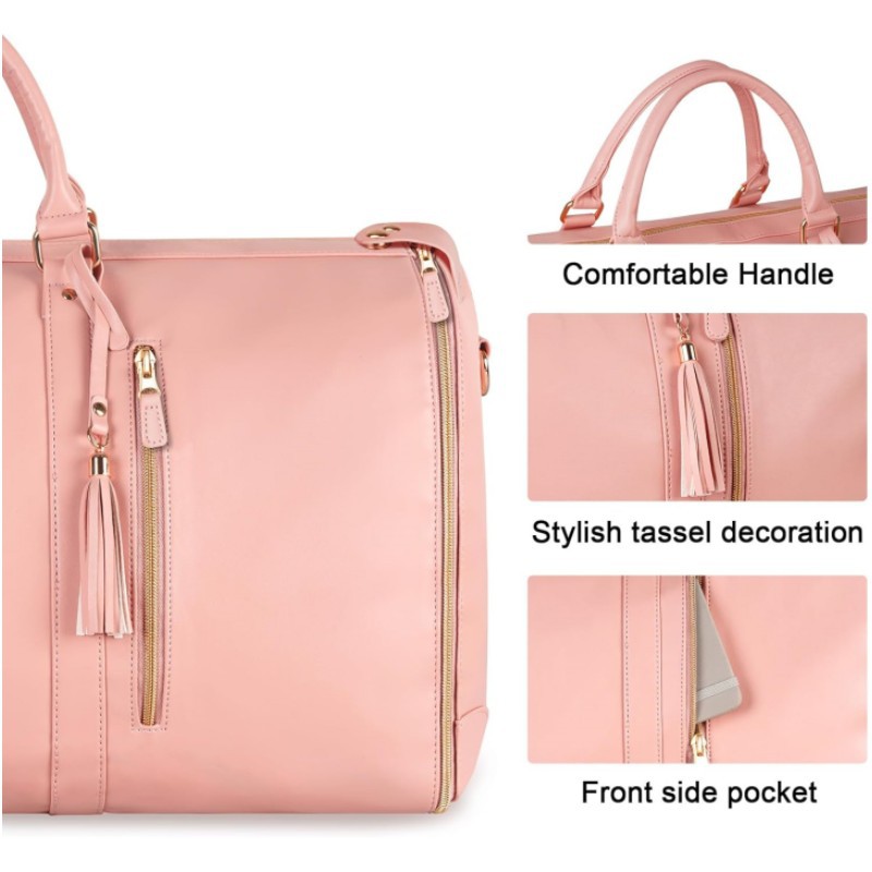 Daily, Street, Shopping Occasion Pu Leather Material Unisex Elegant Streetwear Solid Color Pu Leather Waterproof Travel Bags