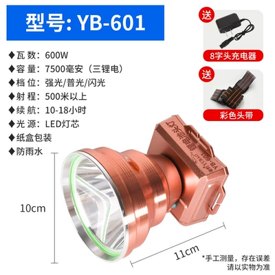 and Spotlight Features, Wholesale, UV fənərlər - 601-headlight-t6-wick-three-lithium-batteries-10-hours-of-battery-life