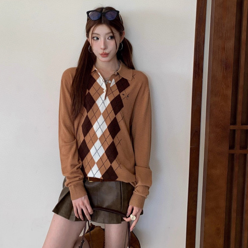 M Style Quilted Knitwear Nanyou Ceiling Wool Daughter Socialite Preppy Style Women's Clothing 25