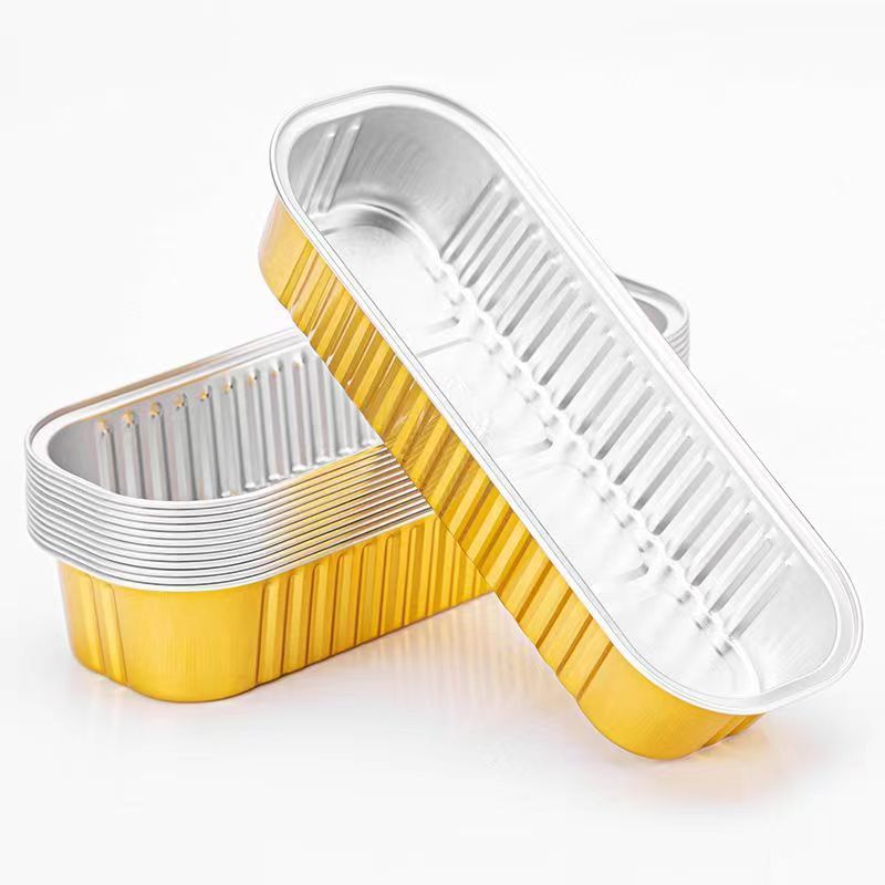 166 Gold 200ml Thickeneded Tin Foil Box Cheese Durian Baking Air Fryer Box Baked Durian Box Baked Sweet Potato