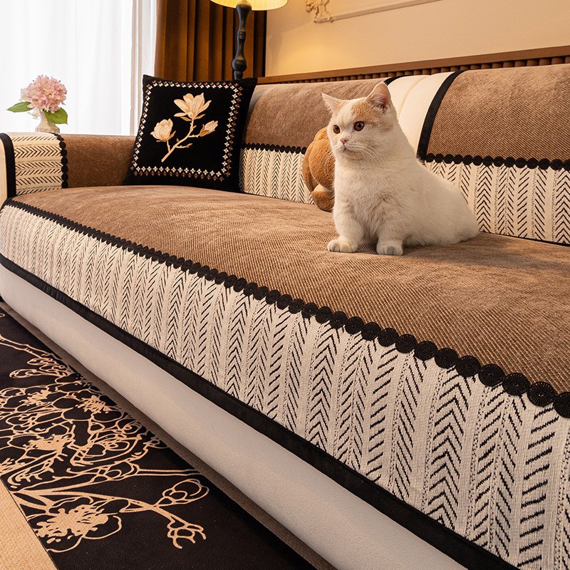 Retro sofá cojín de viento 2025 nuevo cuatro estaciones toallas de tela universal cubierta de sofá de piel antideslizante cojín de cojín de snowboard