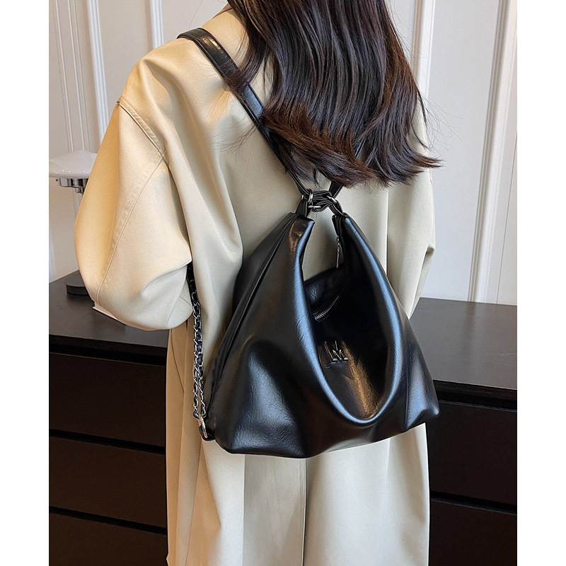 Korean Style Textured Soft Leather Commuter Tote Bag For Women, Large Capacity Backpack, Trendy Versatile Shoulder And Crossbody 2-Way Bag - Thumbnail 2